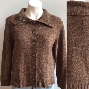 4/$20 Brown Studio Works Button-Front Cardigan